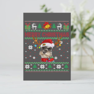 Cartão De Agradecimento Feliz Natal Cachorro Feio Schnauzer Santa Hat