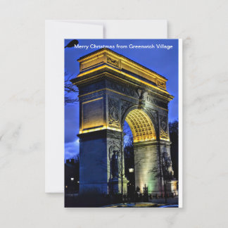 Cartão De Agradecimento Feliz Natal do Greenwich Village, Wash. Sq.