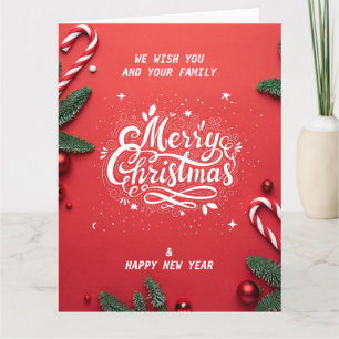 Cartão De Agradecimento Feliz Natal e feliz ano novo