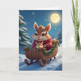 Cartão De Agradecimento Feliz natal esquilo
