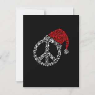 Cartão De Agradecimento Feliz Natal Hippies Símbolo Santa Claus Hat