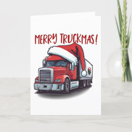 Cartão De Agradecimento Feliz Natal Motorista Semi Truckmas Engraçado