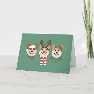 Cartão De Agradecimento Feliz Natal Pembroke Welsh Corgi Cães
