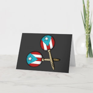 Cartão De Agradecimento Feliz Naviadad Puerto Rican Flag Maracas Boricuas