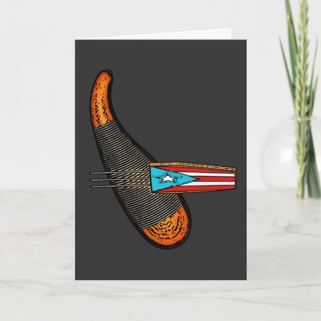 Cartão De Agradecimento Feliz Navidad Puerto Rican Flag Guiro Boricua (Frente)