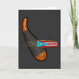 Cartão De Agradecimento Feliz Navidad Puerto Rican Flag Guiro Boricua