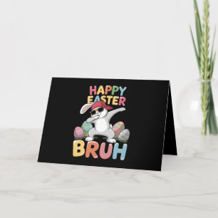 Cartão De Agradecimento Feliz Páscoa Bruh Bro Coelhinho Bunny Dabbing Engr