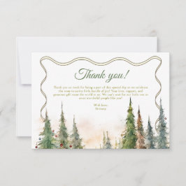 Cartão De Agradecimento Feliz Pequeno Chá de fraldas de inverno