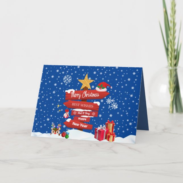 Cartão De Agradecimento Feliz Polo de Natal (Frente)