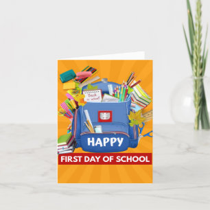 Cartão De Agradecimento Feliz primeiro dia de escola