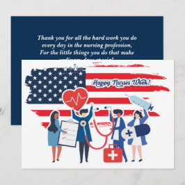 Cartão De Agradecimento Feliz Semana das Enfermeiras. Cartas Planas Person
