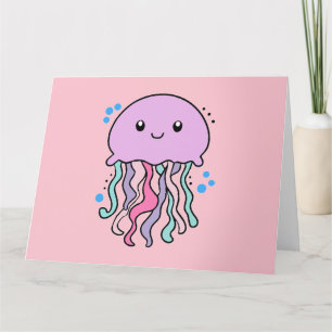 Cartão De Agradecimento Feliz sorriso de água-viva bebê com bolhas.