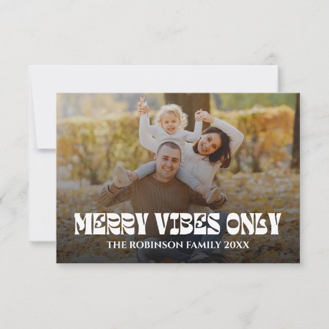 Cartão De Agradecimento Feliz Vibes Somente Feriado Feriado Feriado Fresco (Frente)