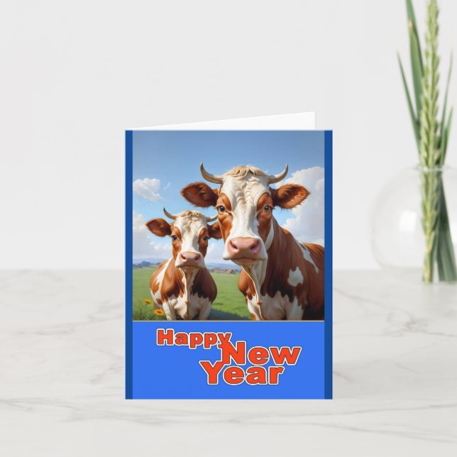 Cartão De Agradecimento felizes anos novos (Frente)