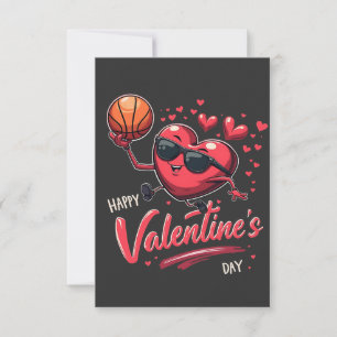 Cartão De Agradecimento Felizes Namorados de basquete no dia