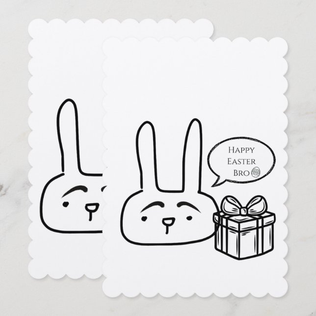 Cartão De Agradecimento Felz pascoa Bro Bunny (Frente/Verso)