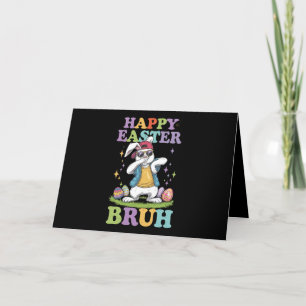 Cartão De Agradecimento Felz pascoa Bruh Funny Dabbing Bunny Rabbit