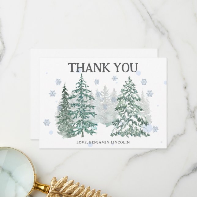 Cartão De Agradecimento Feriado de inverno (Frente/Verso In Situ)