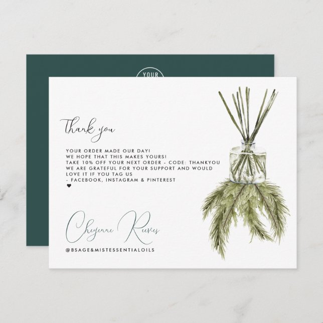 Cartão De Agradecimento Feriado de Natal | Cliente comercial Obrigado (Frente/Verso)