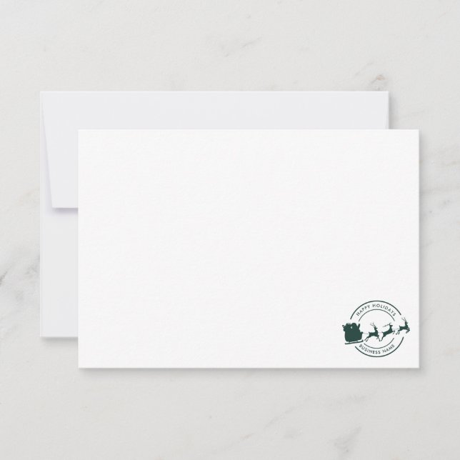 Cartão De Agradecimento Feriados de Natal do seu nome comercial personaliz (Frente)