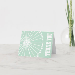 Cartão De Agradecimento Ferris Wheel Thank You Card (Sage Green / White)