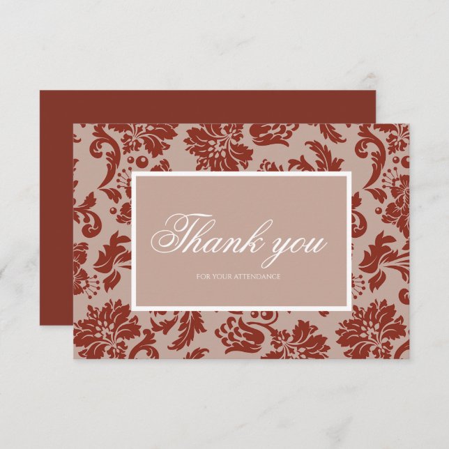 Cartão de agradecimento ferrugem de cobre (Frente/Verso)