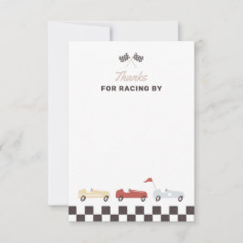 Cartão De Agradecimento Festa de 2º Aniversário do Menino de Carro de Corr