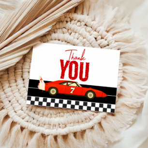Cartão De Agradecimento Festa de 2º Aniversário do Menino de Dois Carros d