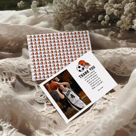 Cartão De Agradecimento Festa de 2º Aniversário Tema Esportes Nascido para