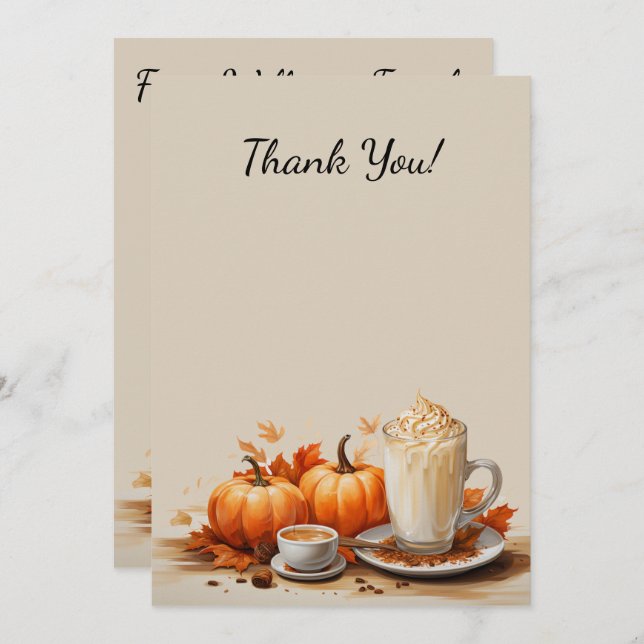 Cartão De Agradecimento Festa de Abóbora Perfeita no Dia das Bruxas no Dia (Frente/Verso)