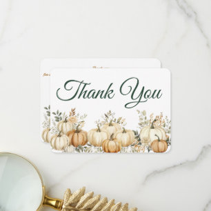 Cartão De Agradecimento Festa de Ação de Graças Boho Fall Pumpkin