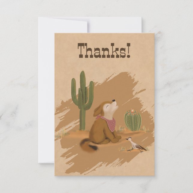 Cartão De Agradecimento Festa de Animais do Deserto do Cowboy Caprichoso (Frente)