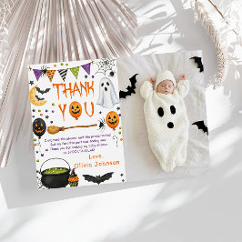 Cartão De Agradecimento Festa de Aniversário Assustadora de Halloween