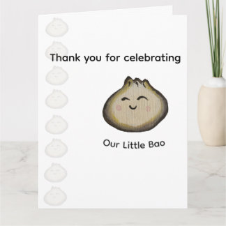 Cartão De Agradecimento Festa de Aniversário Bao Dumpling Obrigado