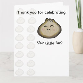 Cartão De Agradecimento Festa de Aniversário Bao Dumpling Obrigado