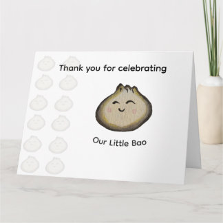 Cartão De Agradecimento Festa de Aniversário Bao Dumpling Obrigado