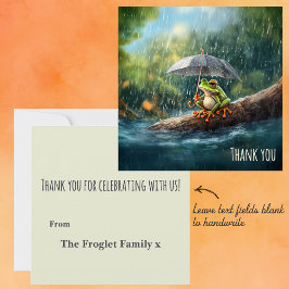 Cartão De Agradecimento Festa de Aniversário Caprichosa de Rã no Estilo Co