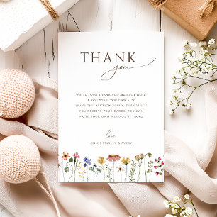 Cartão De Agradecimento Festa de Aniversário Colorida de Flores Selvagens 