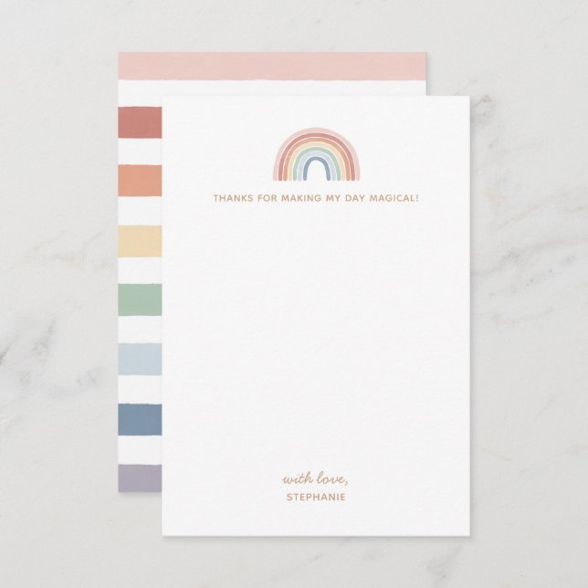 Cartão De Agradecimento Festa de aniversário Colorida Rainbow Girl (Frente/Verso)