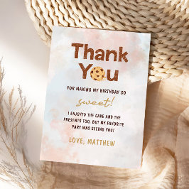 Cartão De Agradecimento Festa de aniversário Cookie Boy