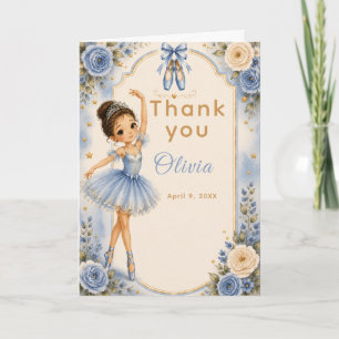 Cartão De Agradecimento Festa de Aniversário da Bailarina Azul