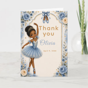 Cartão De Agradecimento Festa de Aniversário da Bailarina Azul
