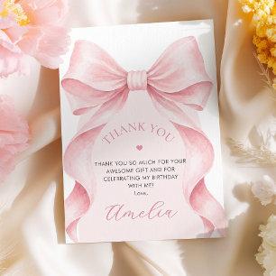 Cartão De Agradecimento Festa de Aniversário da Menina Arco Rosa Coquette
