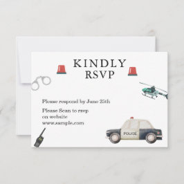 Cartão De Agradecimento Festa de Aniversário das Criança da Polícia Fashio