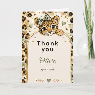 Cartão De Agradecimento Festa de Aniversário de 12 anos do Leopardo Selvag
