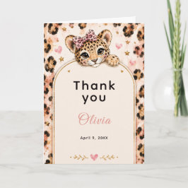 Cartão De Agradecimento Festa de Aniversário de 12 anos do Leopardo Selvag