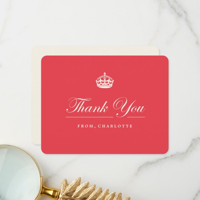 Cartão De Agradecimento Festa de aniversário de 21 anos Vermelho Chic da C (Frente/Verso In Situ)