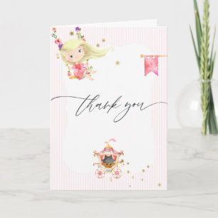 Cartão De Agradecimento Festa de Aniversário de 2 anos da Princesa Rosa e
