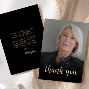 Cartão De Agradecimento Festa de Aniversário de 70 Anos com Foto Personali
