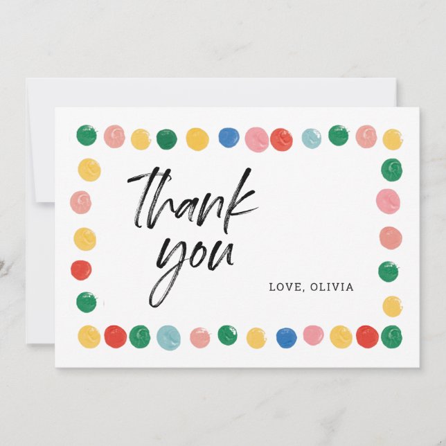 Cartão De Agradecimento Festa de aniversário de Arte Moderna Obrigado Cart (Frente)